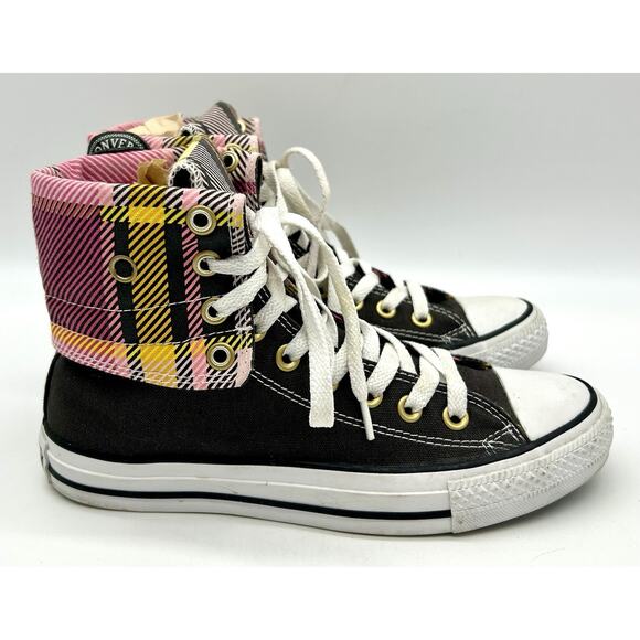 Converse Chuck Taylor All Star Women's 7.5 Layer Up Plaid Hi Top 517442 GUC - Picture 6 of 16